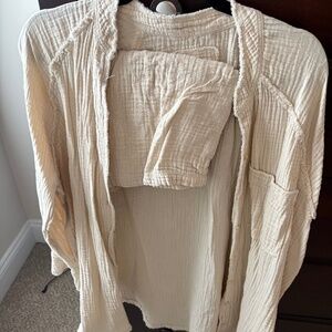 Size Small Aerie Tan Gauze Short Set
